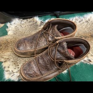 Womens Twisted X Mocs. Tooled leather detailing.